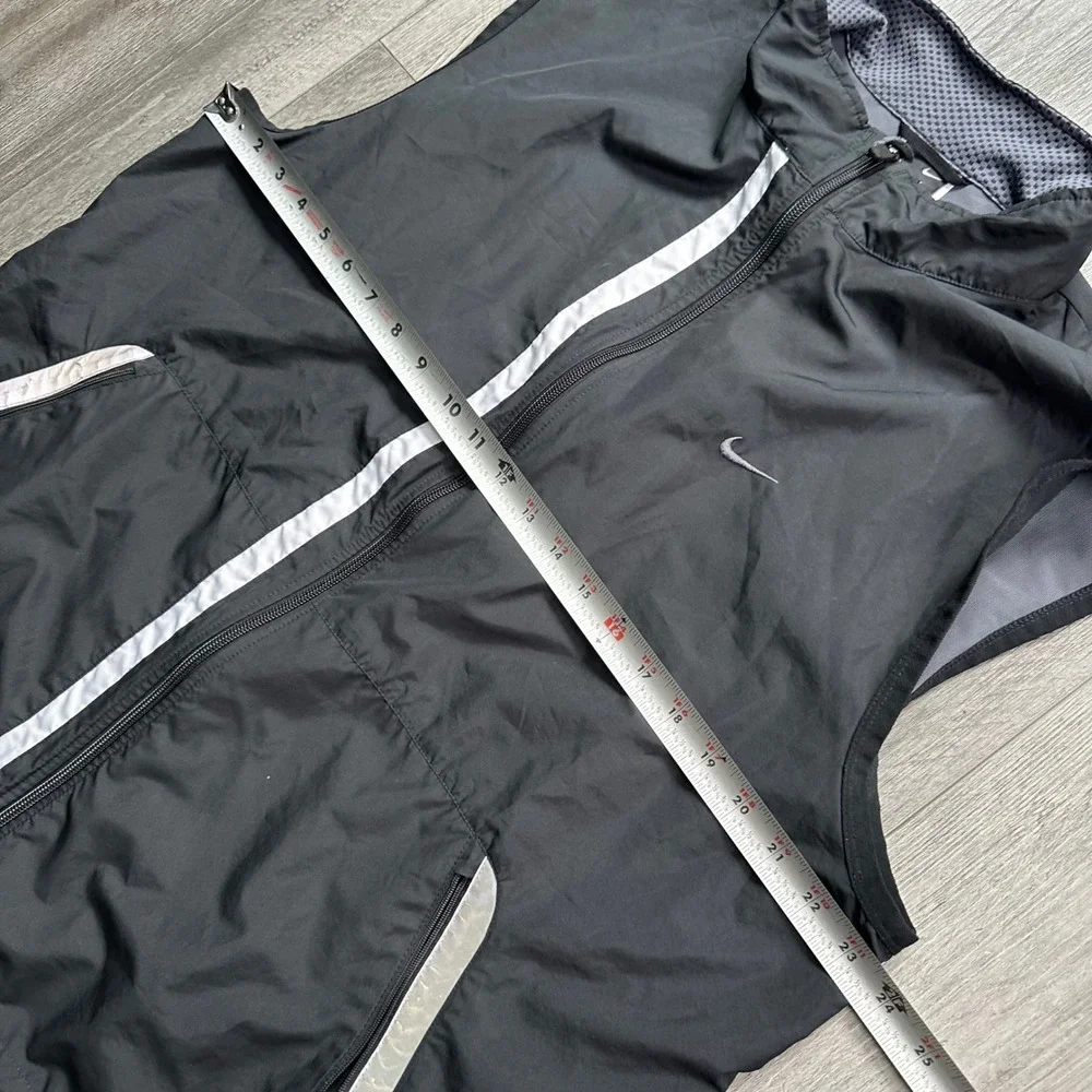 Nike Y2K Clima-Fit Black full Zip Vest Jacket Men's XL Reflective Pockets